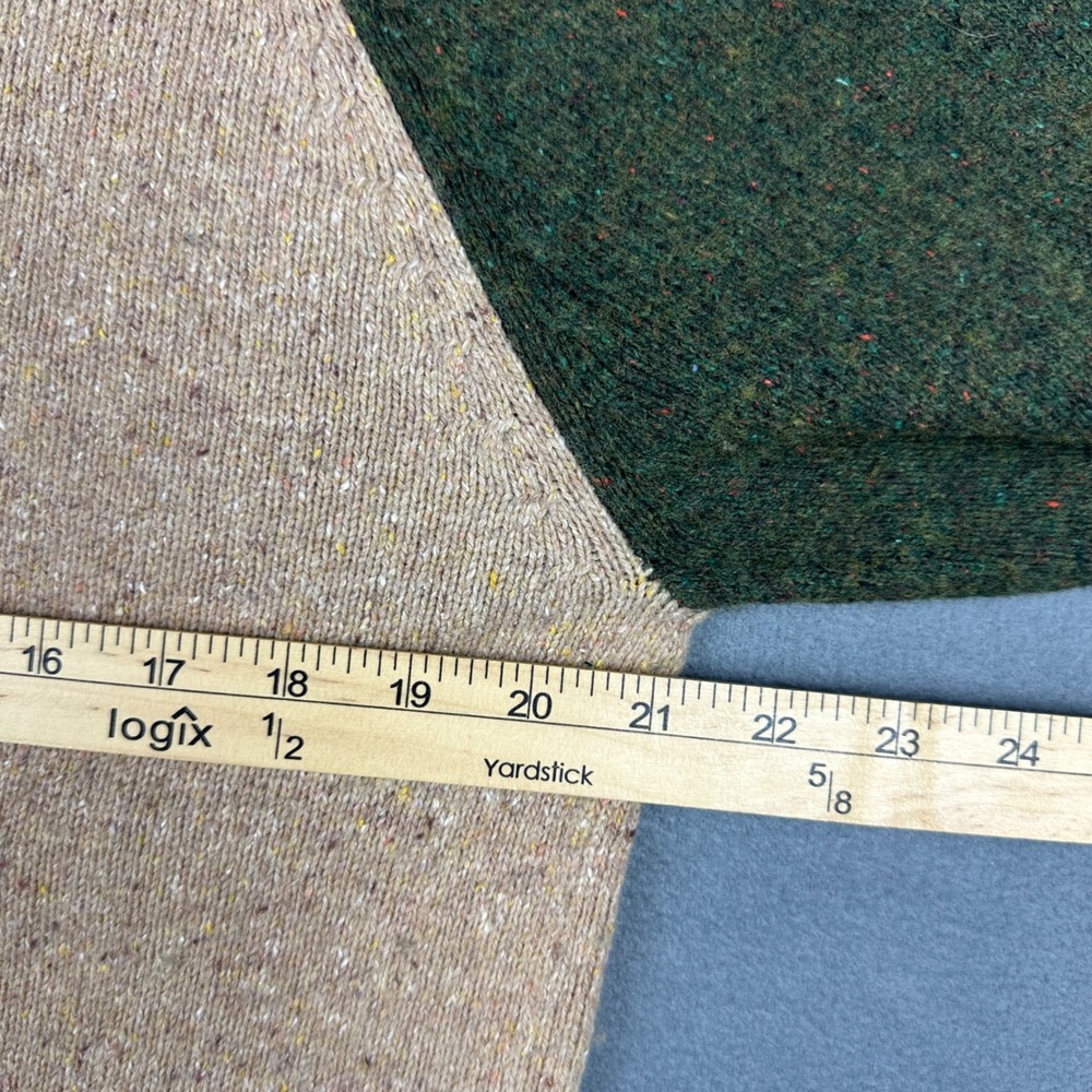 Gap Mens Raglan Sweater Green Beige Speckled Knit Cotton Wool Blend Medium M - Picture 5 of 5